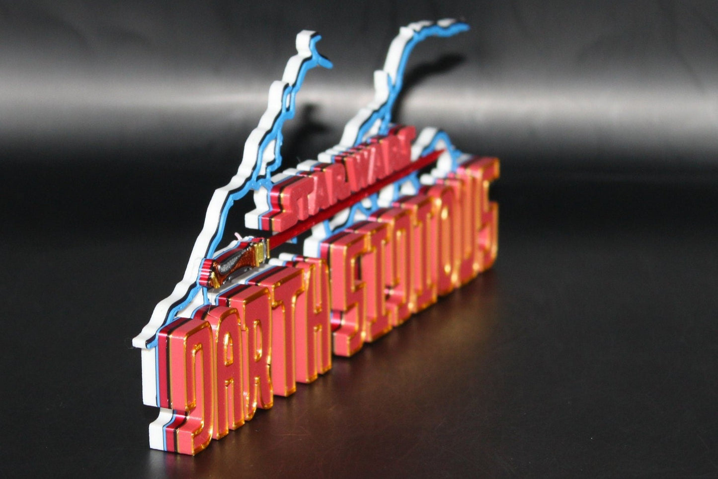 Darth Sidious w/force lightning and lightsaber 3D printed Comic Logo Art