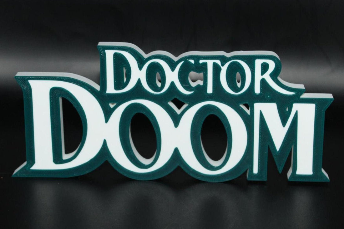 Doctor Doom 3D printed Logo Sign Wall Desk Shelf Art – WindyCity3D