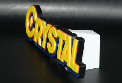 Crystal 3D printed Comic Logo Art