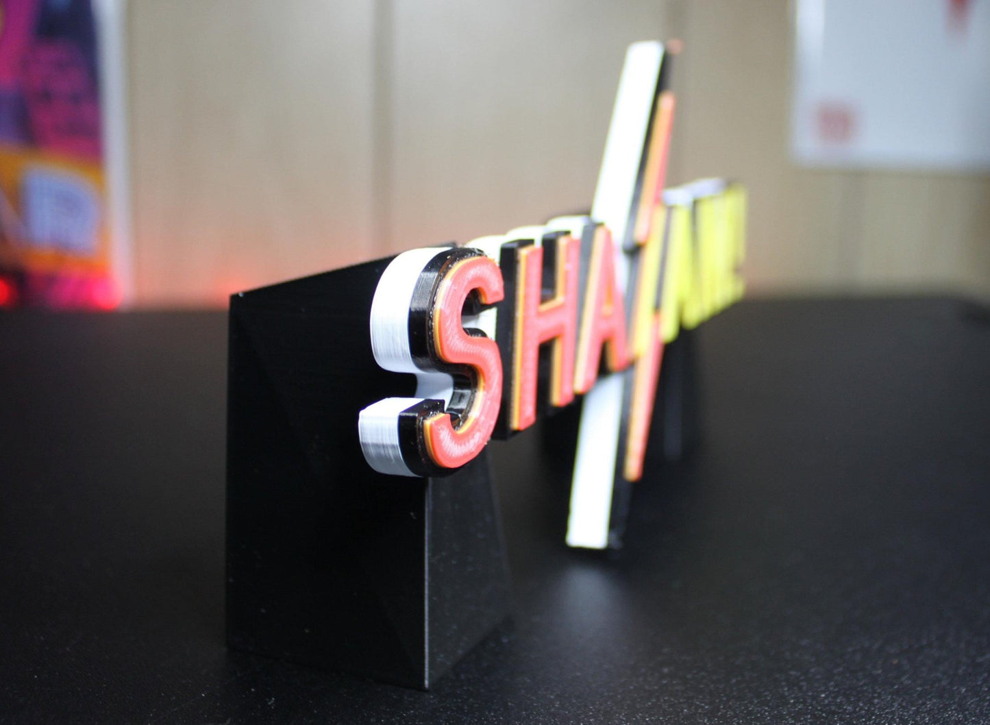 Shazam 3D printed Comic Logo Art