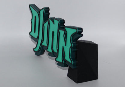 Djinn 3D printed Comic Logo Art