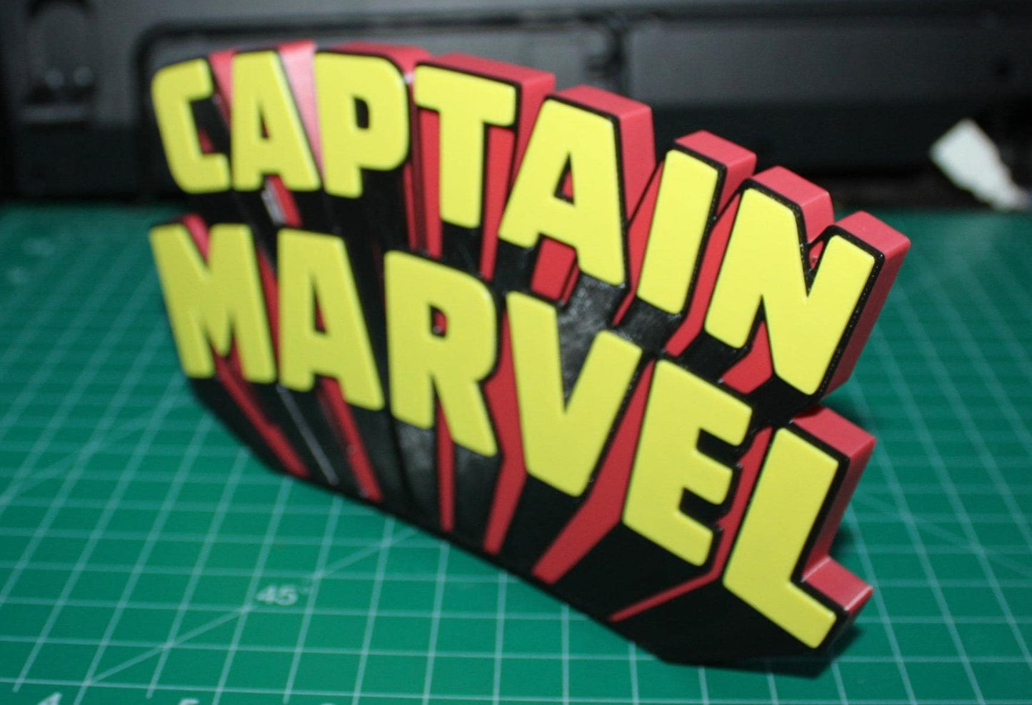 Captain Marvel 3D printed Comic Logo Art