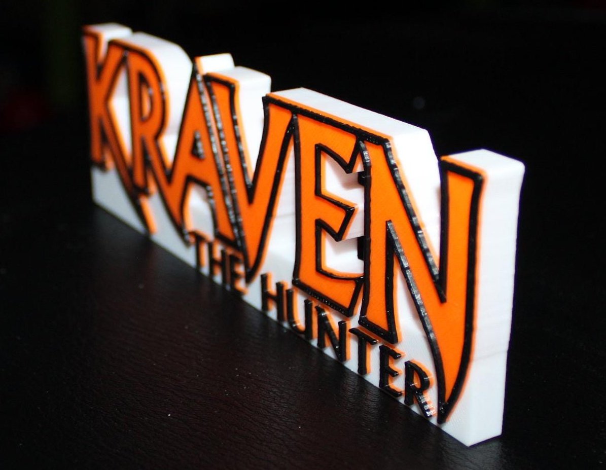 Kraven The Hunter 3D printed Comic Logo Art