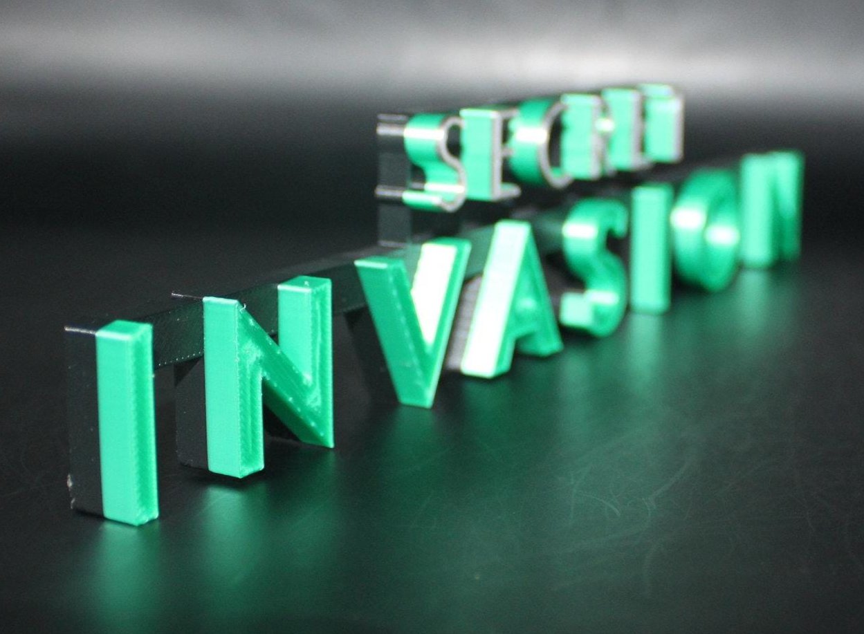 Secret Invasion 3D printed Comic Logo Art