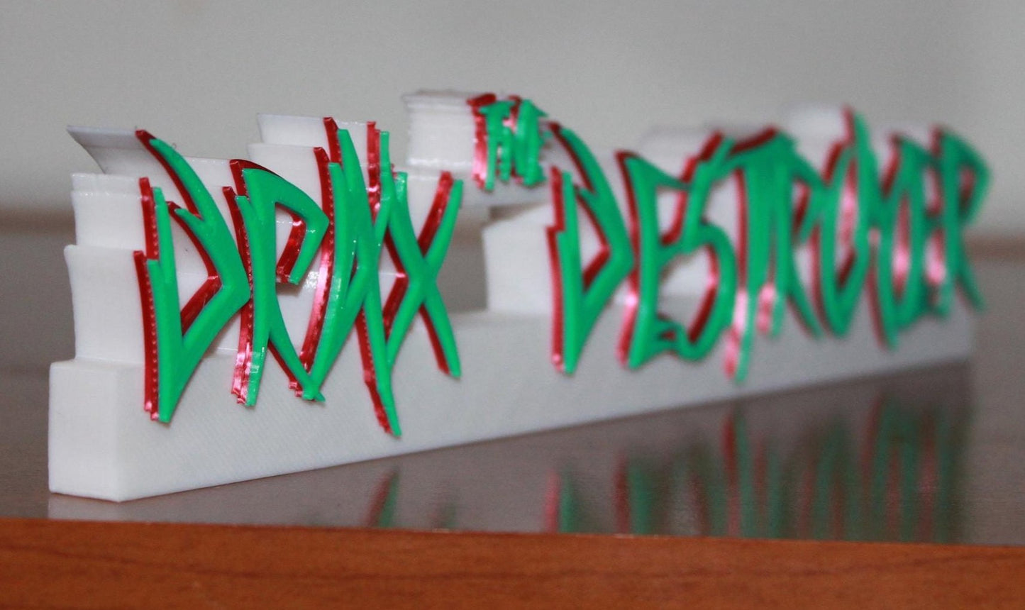 Drax the Destroyer 3D printed Comic Logo Art