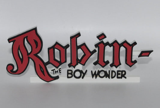 Robin 3D printed Comic Logo Art