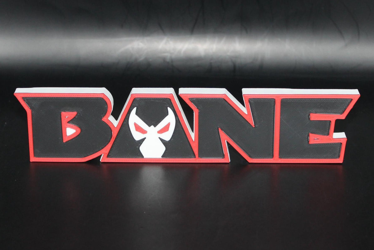 Bane Lettering Bane 3D printed Logo Sign Wall Desk Shelf Art – WindyCity3D