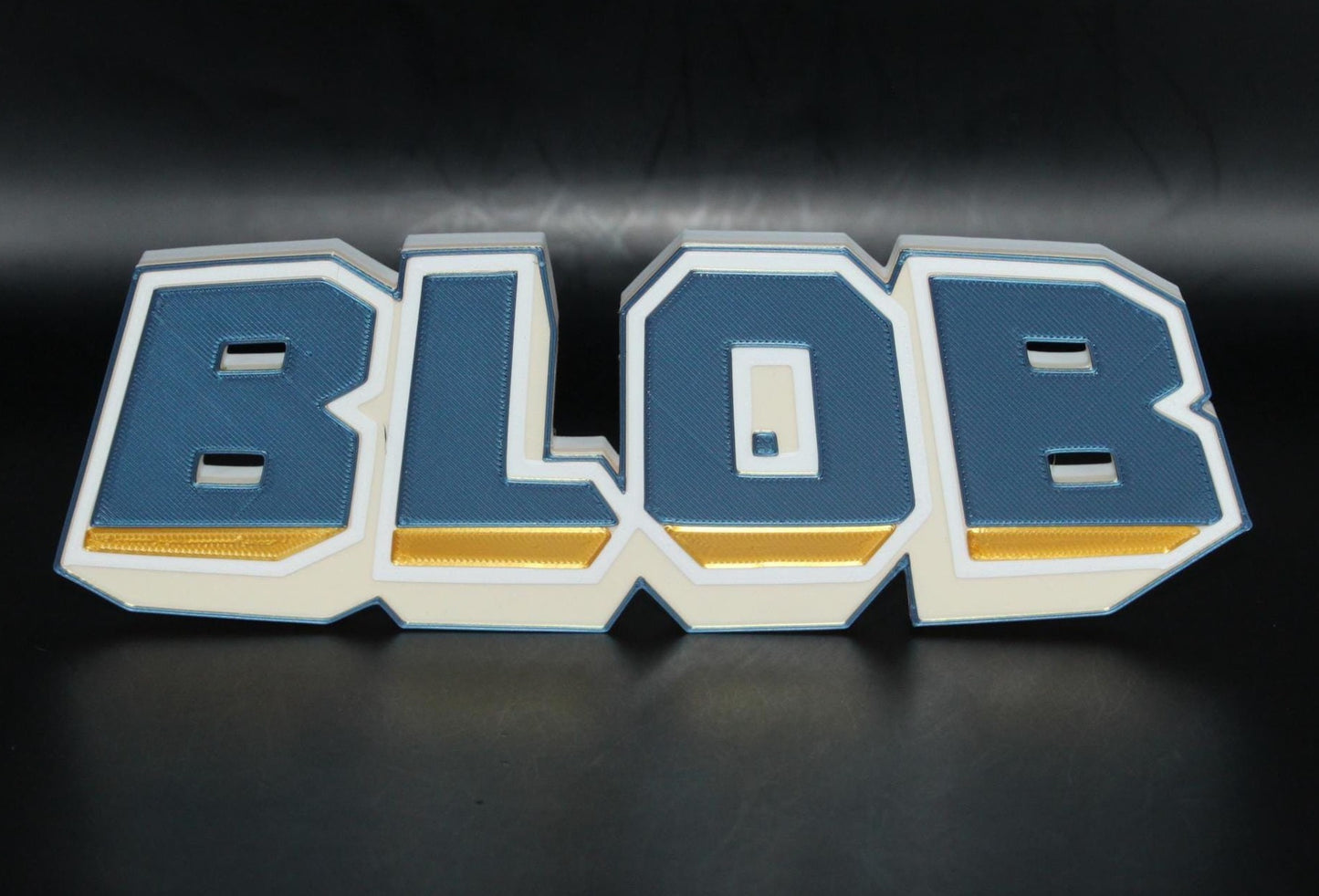 Blob 3D printed Comic Logo Art