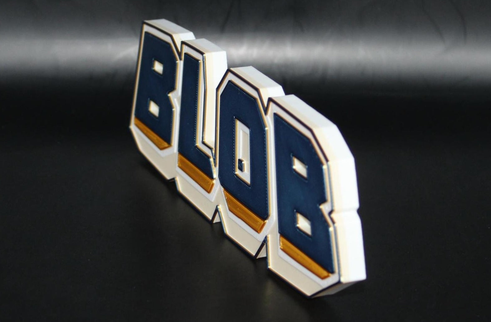 Blob 3D printed Comic Logo Art