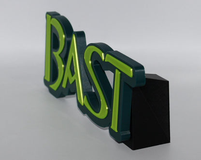 Bast 3D printed Comic Logo Art