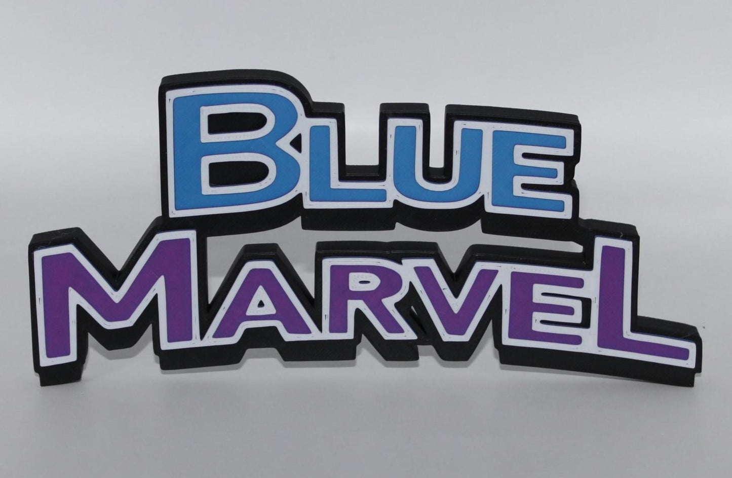 Blue Marvel 3D printed Comic Logo Art