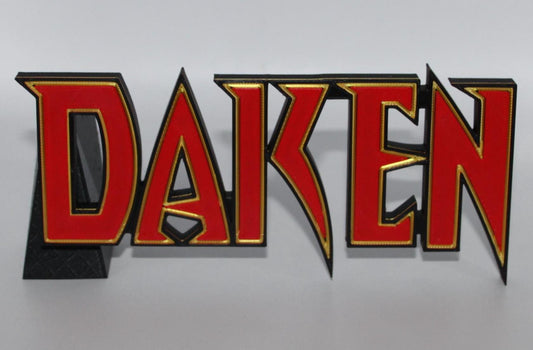 Daken 3D printed Comic Logo Art