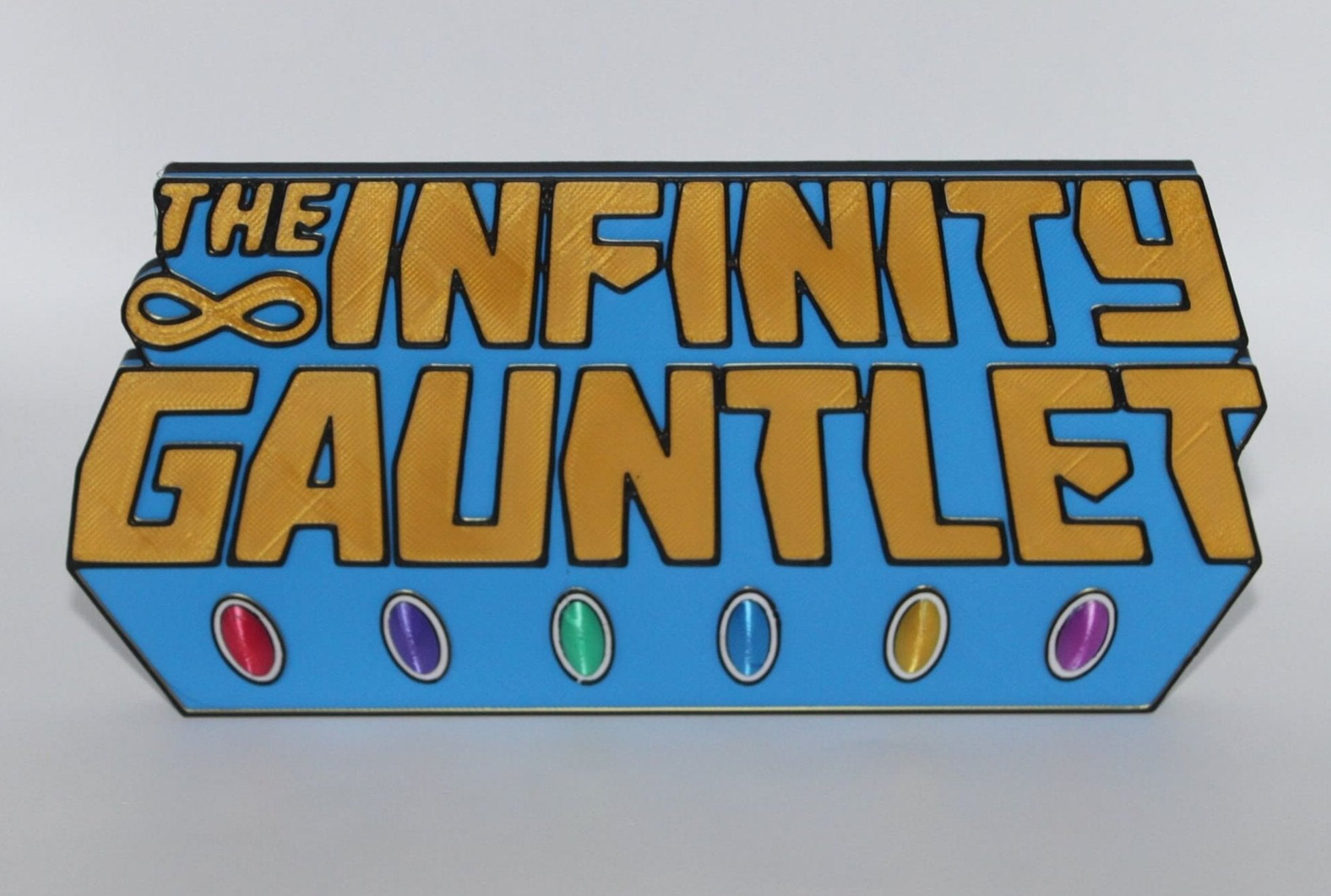 The Infinity Gauntlet 3D printed Logo Sign Wall Desk Shelf Art ...