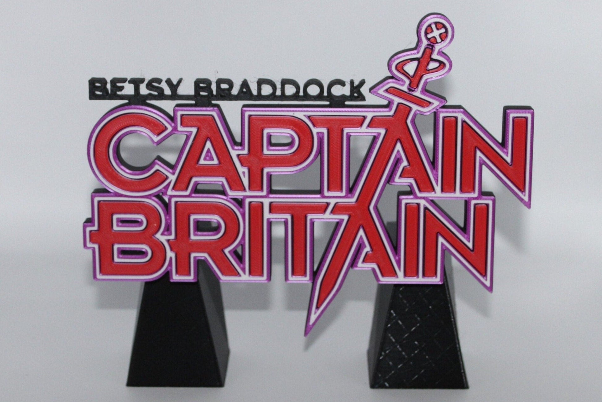 Captain Britain, Betsy Braddock 3D printed Comic Logo Art