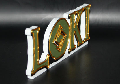 Loki 3D printed Comic Logo Art