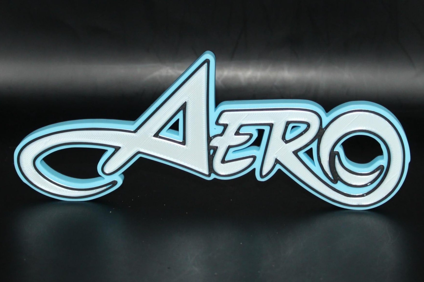 Aero 3D printed Comic Logo Art