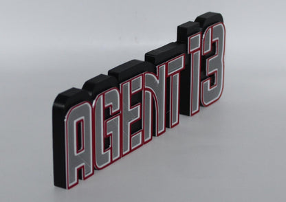 Agent 13 3D printed Comic Logo Art