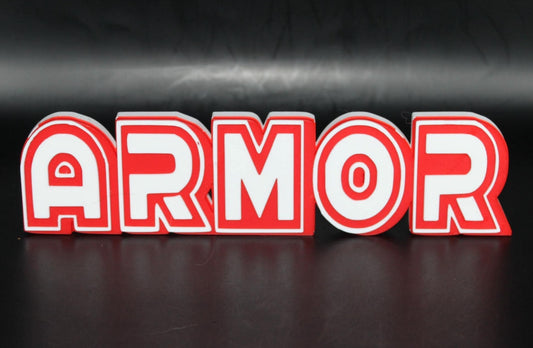 Armor 3D printed Comic Logo Art