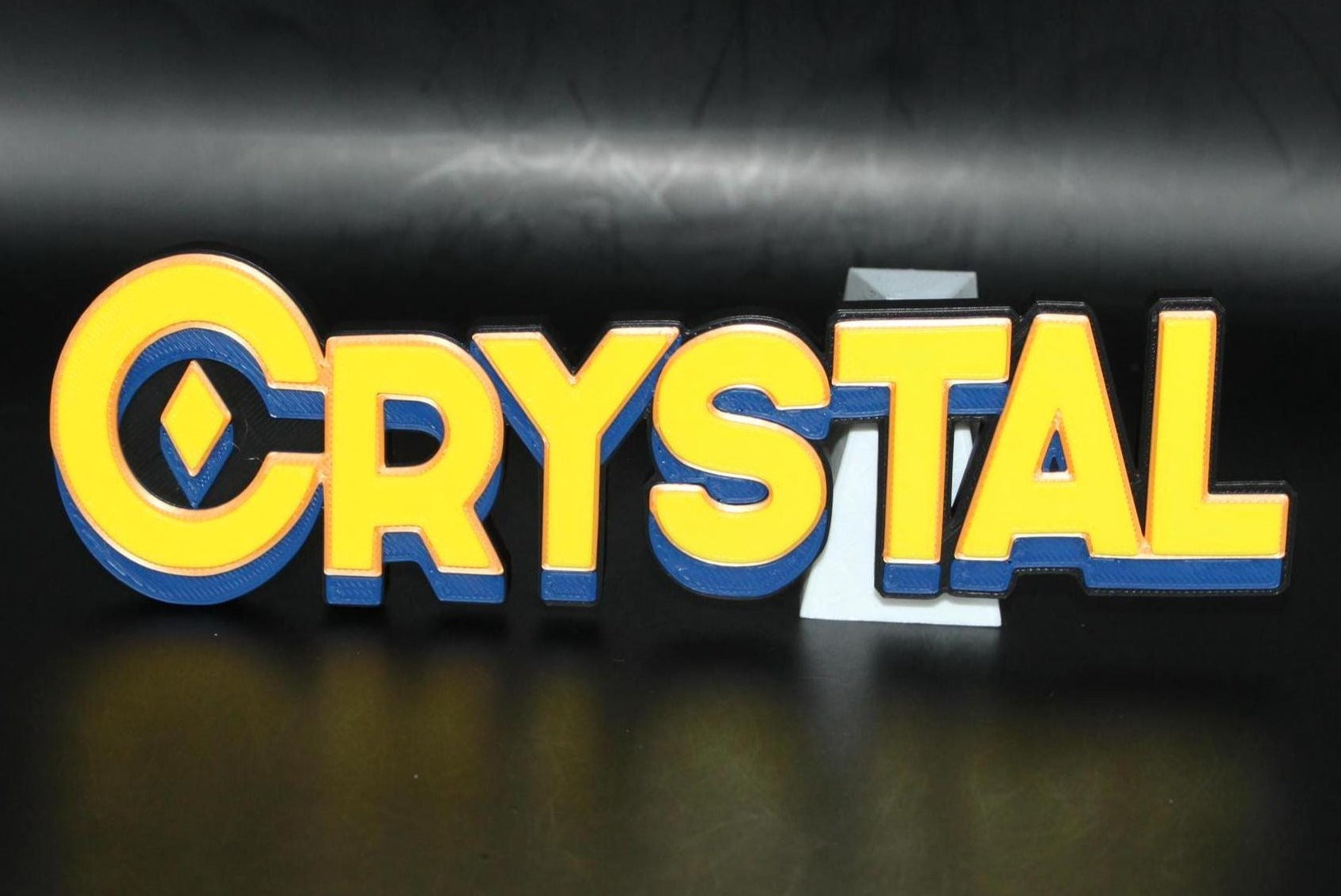 Crystal 3D printed Comic Logo Art