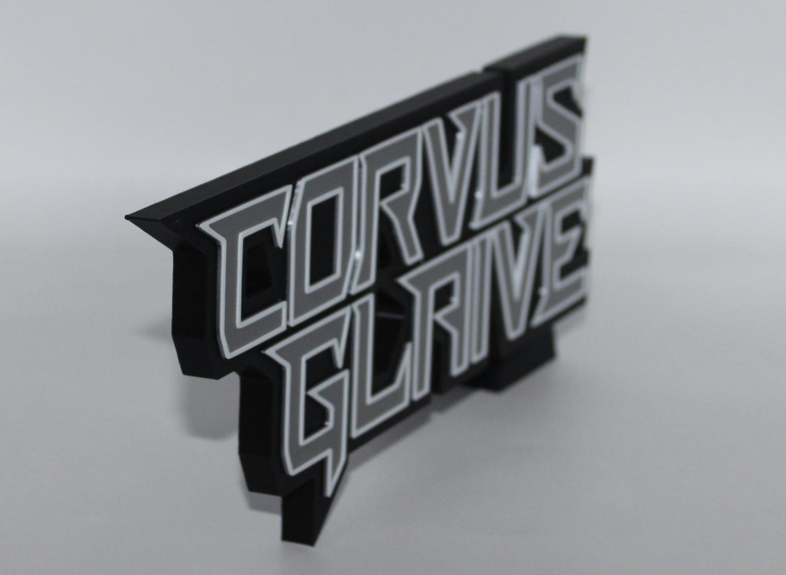 Corvus Glaive 3D printed Comic Logo Art