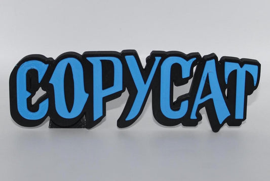 Copycat 3D printed Comic Logo Art