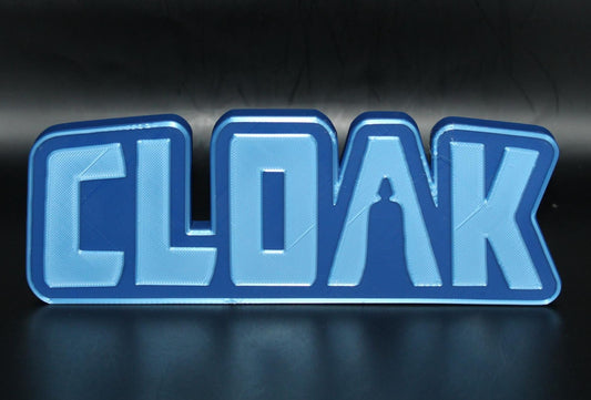 Cloak 3D printed Comic Logo Art