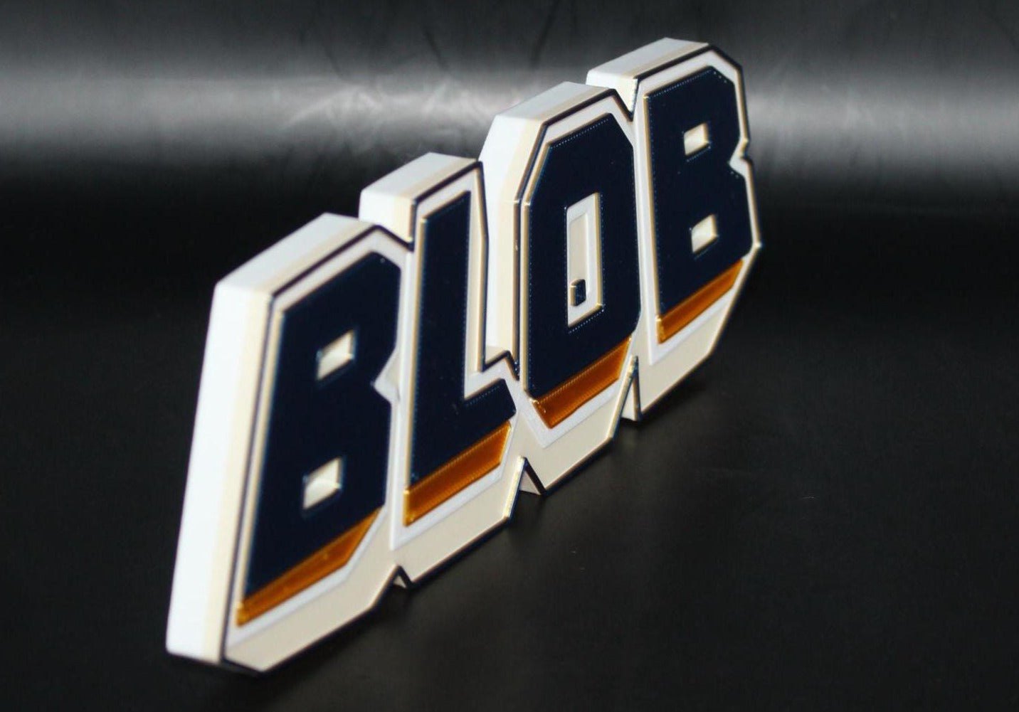 Blob 3D printed Comic Logo Art