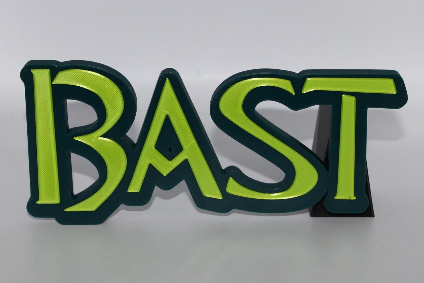 Bast 3D printed Comic Logo Art