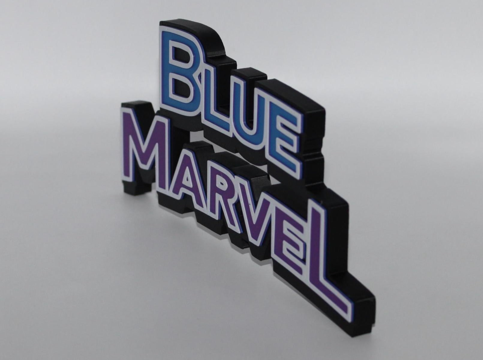 Blue Marvel 3D printed Comic Logo Art