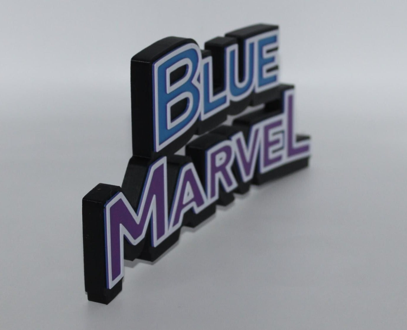 Blue Marvel 3D printed Comic Logo Art