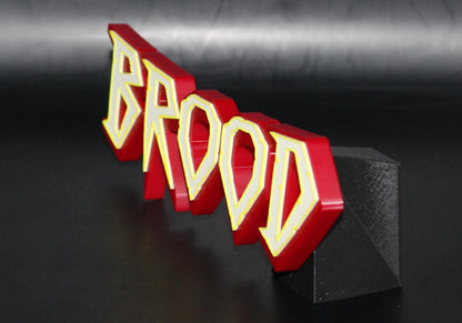 Brood 3D printed Comic Logo Art