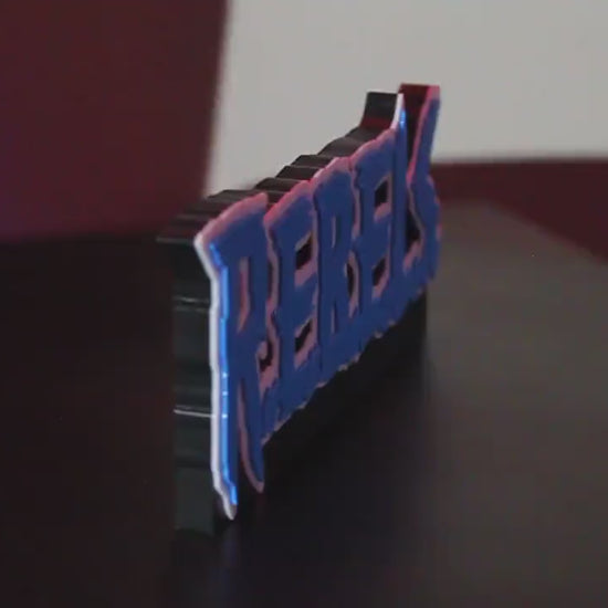 R.E.B.E.LS. 3D printed Comic Logo Art