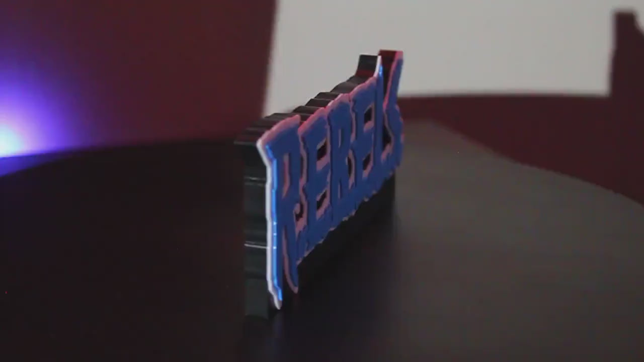 R.E.B.E.LS. 3D printed Comic Logo Art