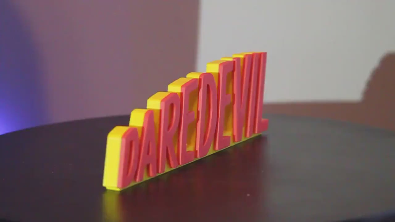 Daredevil 3D printed Comic Logo Art