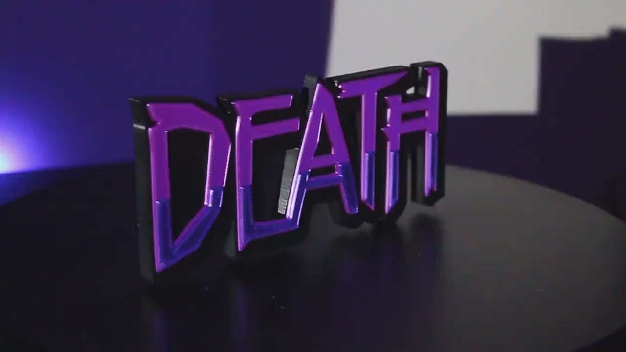 Death 3D printed Comic Logo Art