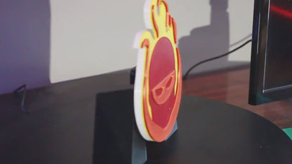 Halo Flaming Ninja Emblem 3D printed Logo Art