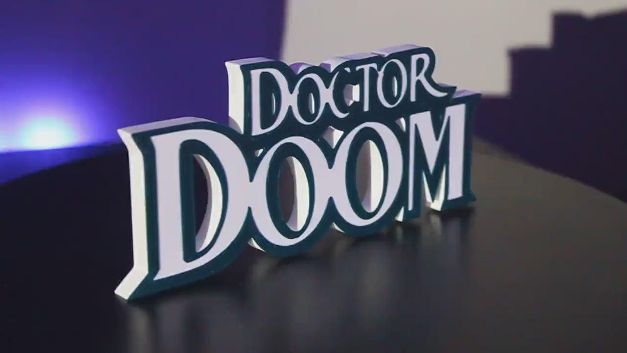 Doctor Doom 3D printed Comic Logo Art