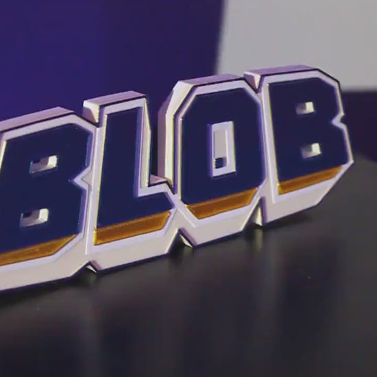 Blob 3D printed Comic Logo Art