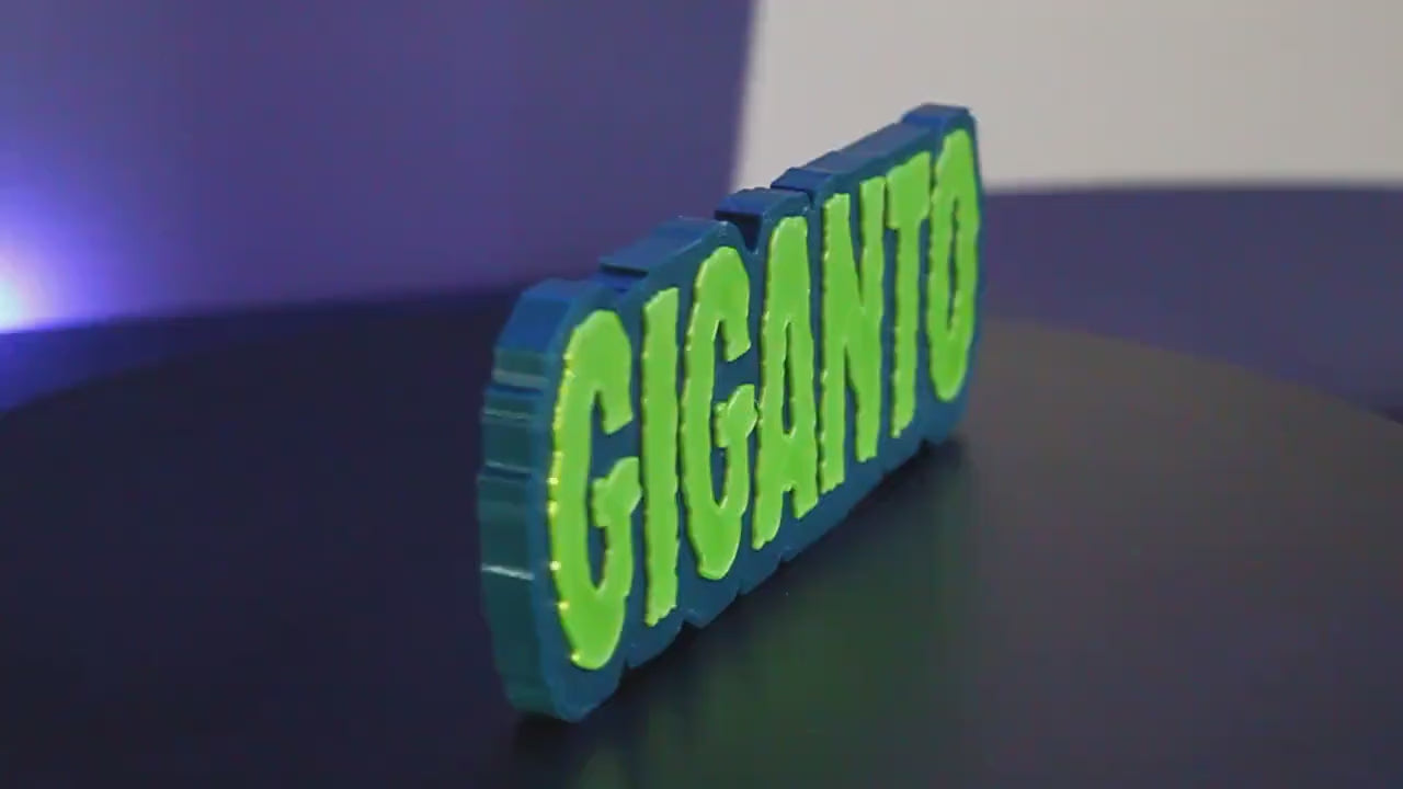 Giganto 3D printed Comic Logo Art