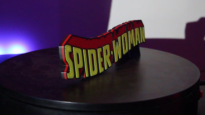 Spider-Woman 3D printed Logo Sign Wall Desk Shelf Art