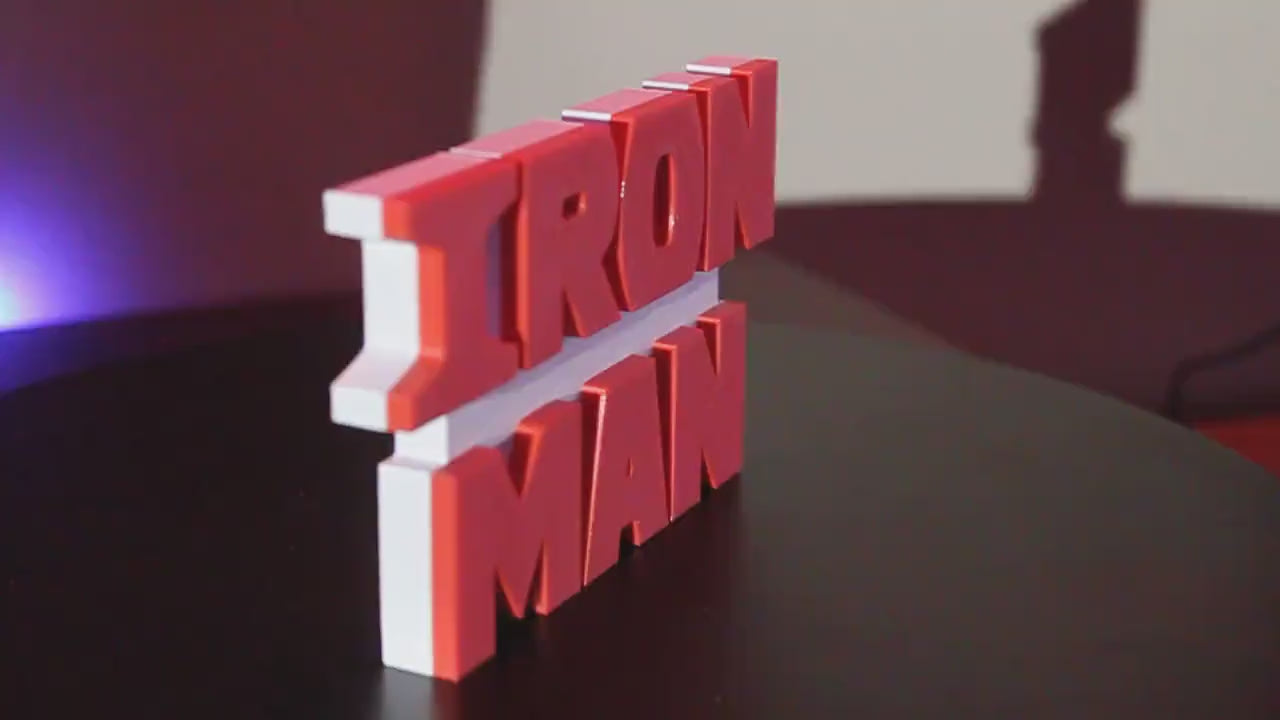 Iron Man 3D printed Comic Logo Art