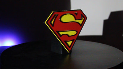 Superman 3D printed Logo Sign Wall Desk Shelf Art