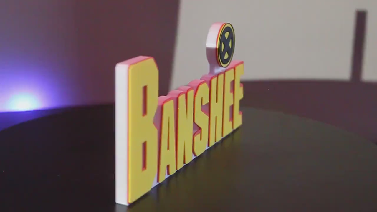 Banshee 3D printed Comic Logo Art