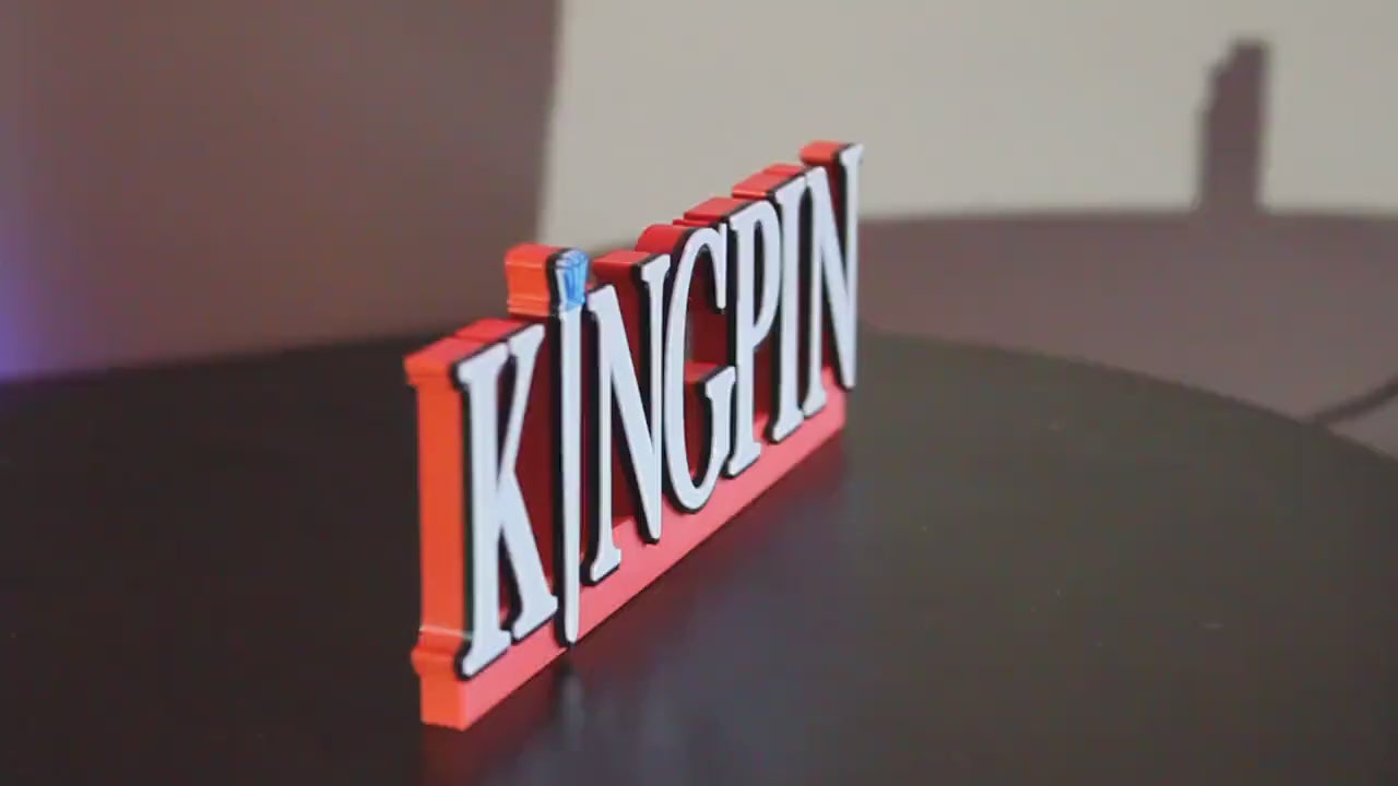 Kingpin 3D printed Comic Logo Art