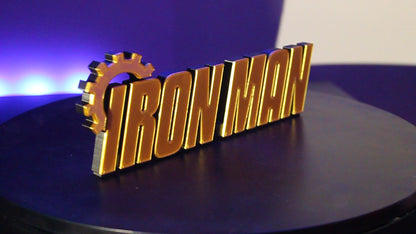 Iron Man 3D printed Logo Sign Wall Desk Shelf Art