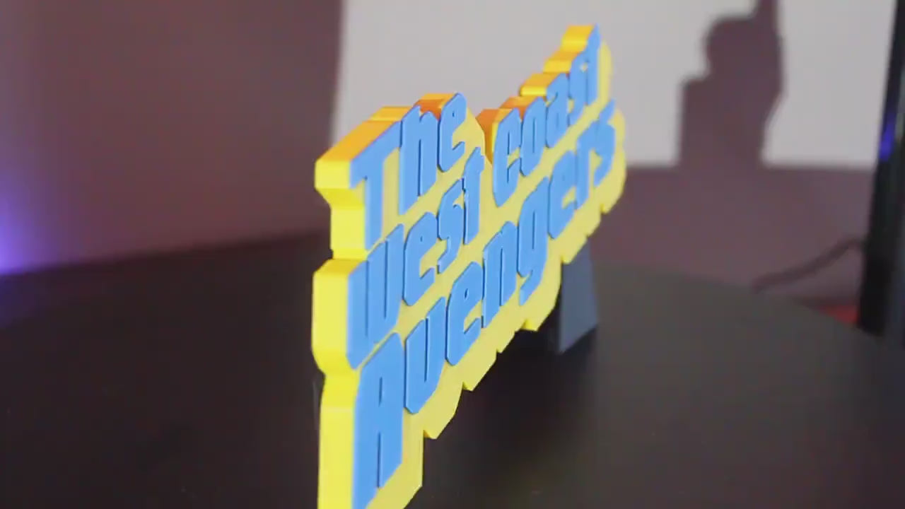 West Coast Avengers 3D printed Comic Logo Art