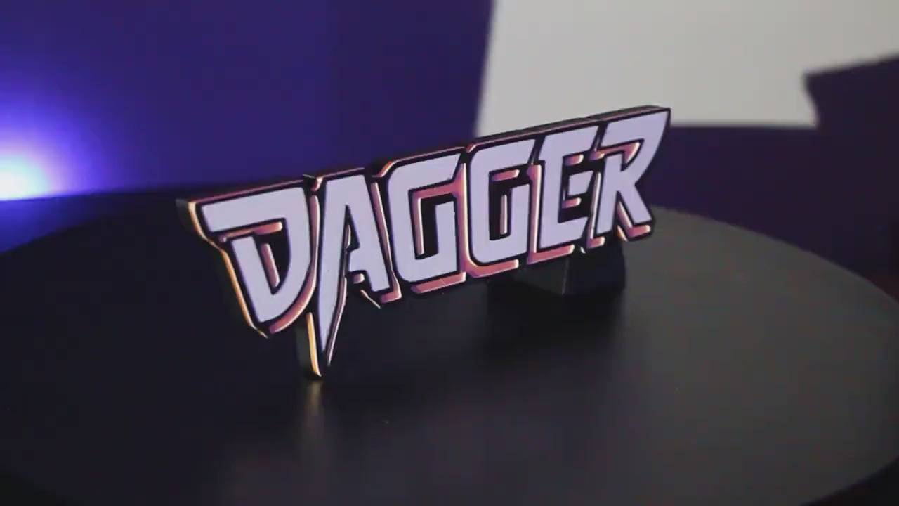 Dagger 3D printed Comic Logo Art