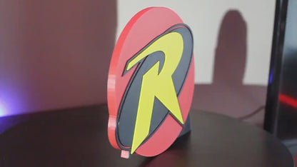 Robin 3D printed Comic Logo Art