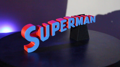 Superman 3D printed Logo Sign Wall Desk Shelf Art