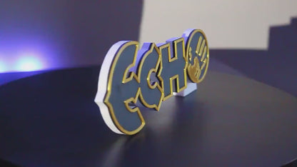 Echo 3D printed Comic Logo Art